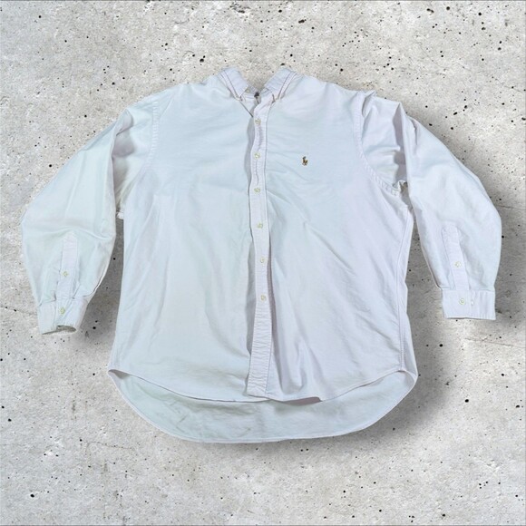 Polo Ralph Lauren Other - Polo Ralph Lauren Oxford Shirt Men 17.5 34/35 Pink Classic Fit Cotton Flaws